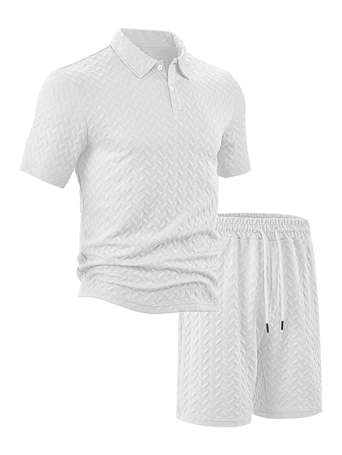 Conjunto de Camisa Polo de Jacquard para Hombre, Comercio Exterior Transfronterizo, Cuello Camisero Informal de Manga Corta para Verano, Suministro Directo de Fábrica en Existencia