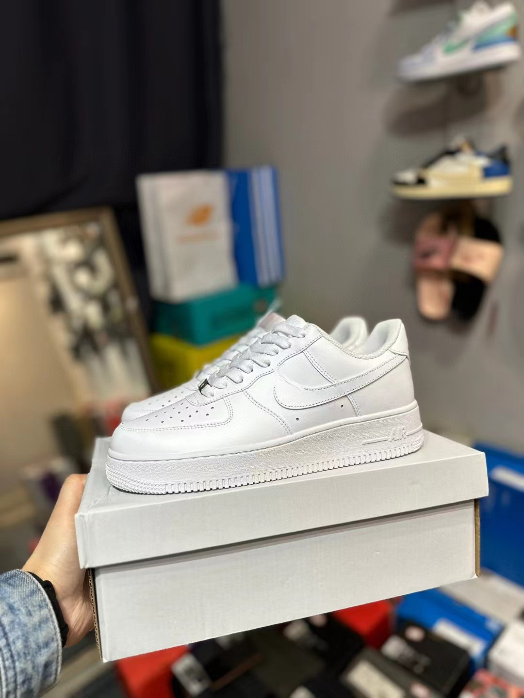 Zapatillas deportivas Air Force One blancas, piel de vaca de primera capa, zapatos de pareja clásicos bajos, AF1 Black Warrior