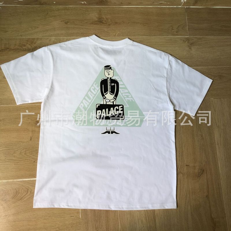 クラシックハイストリートルーズファントム溶解三角形落書きプリント半袖Tシャツ男性と女性のための純綿パレス半袖|undefined