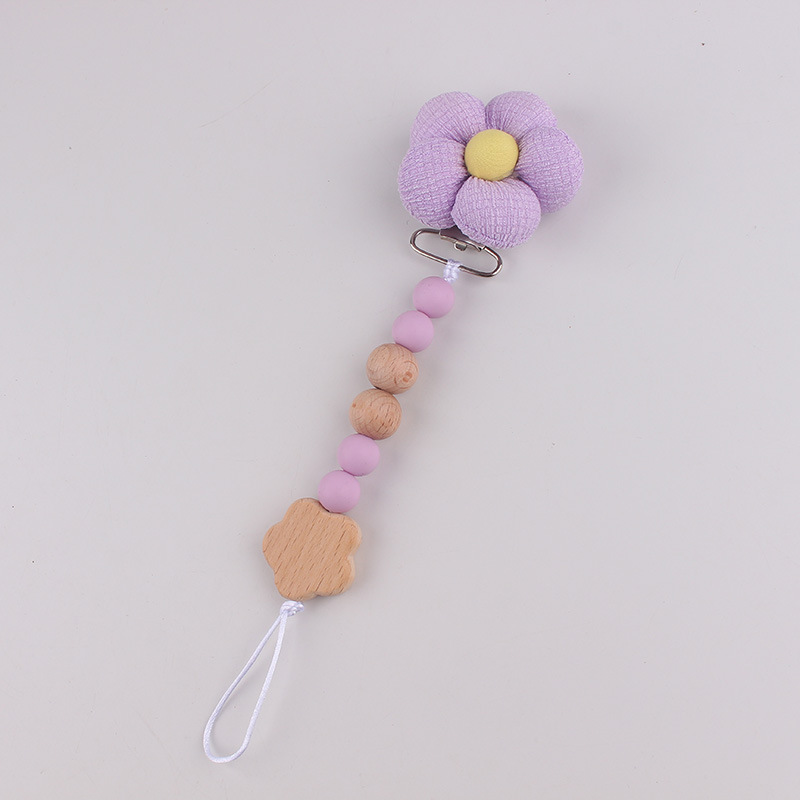 Productos para bebés pacificadores de tetas anti-caída cadena INS cadena de diente de viento flor de madera