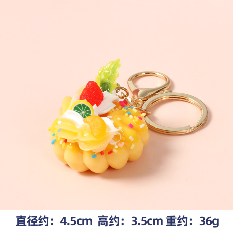 Simulación postre donut llavero colgante simulación pastel de frutas Decoración Accesorios cura pastel de crema