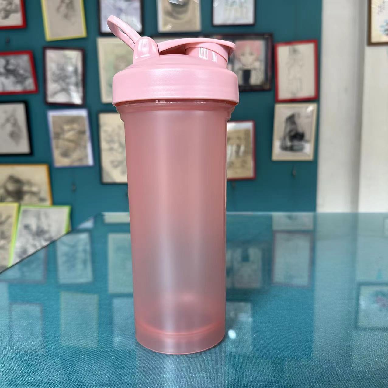 1000 ml batido de proteína en polvo batido gran capacidad ejercicio fitness portátil con taza de agua graduada botella de agua de color