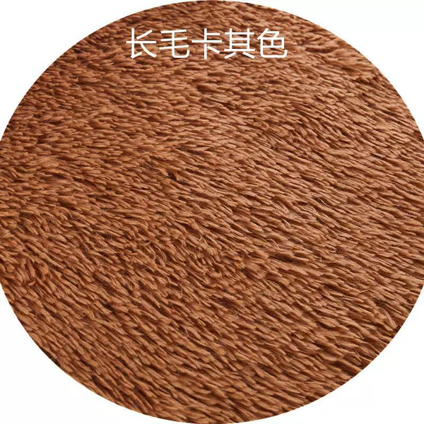 Thickened long wool silk carpet khaki color