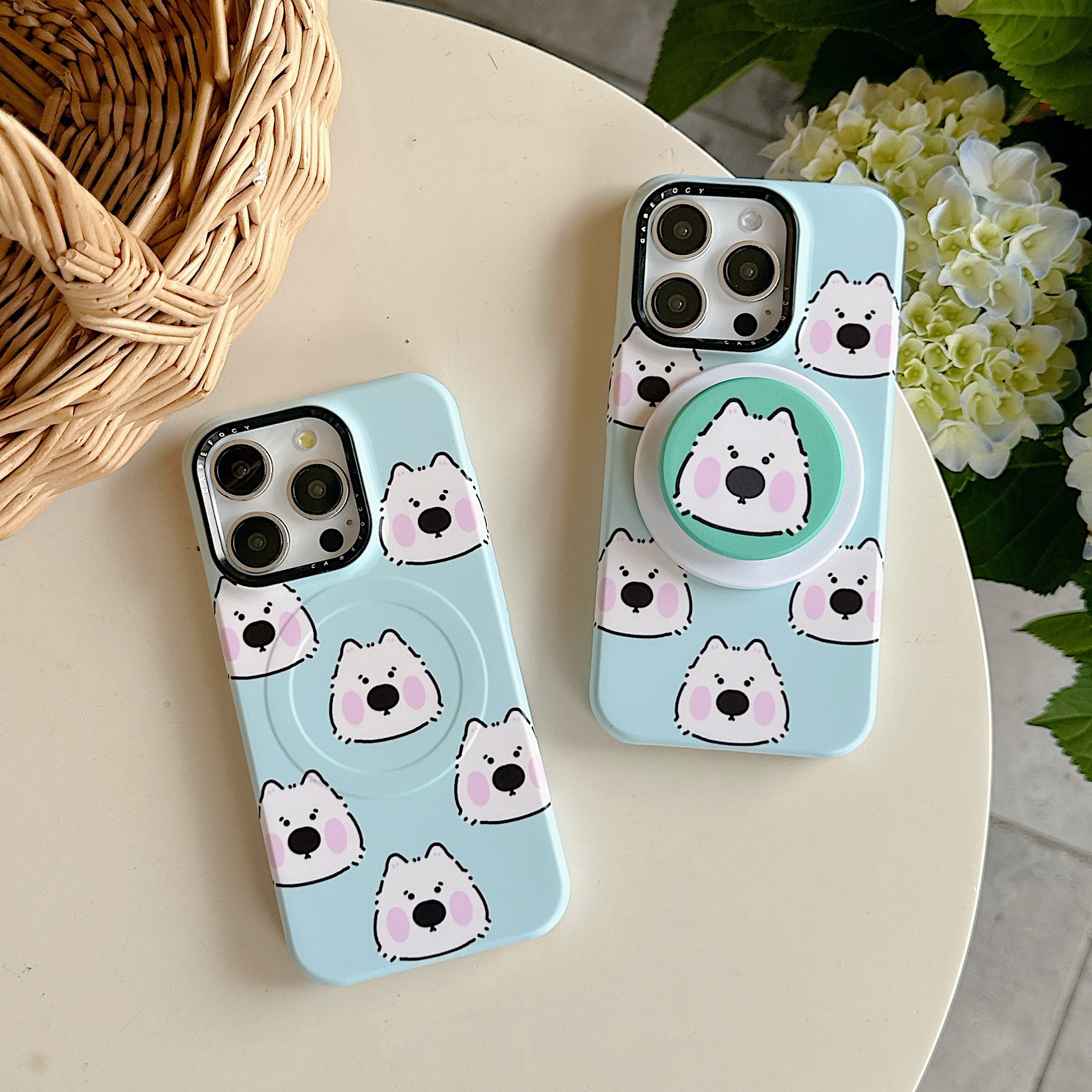 Fun lindo cachorro verde menta para Apple 16ProMax funda para teléfono móvil 15Pro dibujos animados 14/13 nuevo 15PM