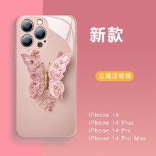 仙女蝴蝶適用蘋果14Promax手機殼13創意立體感12全包iPhone11玻璃