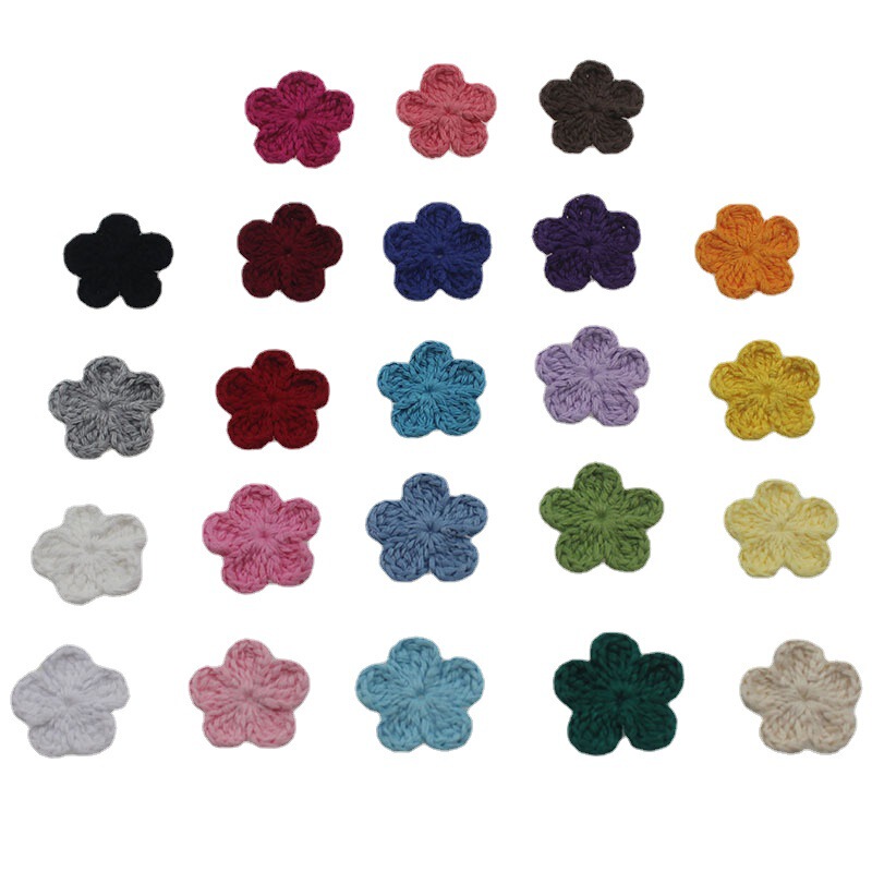 3cm wool hand crochet flower spot clothing accessories accessories accessories decorations DIY hand hook Joker flower