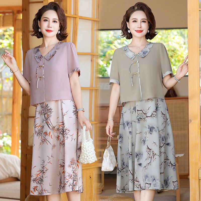 2025 новое платье с длинными рукавами, модное новое платье с цветочным принтом, большой размер, юбка средней длины, закрывающая живот, для похудения