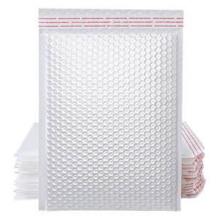 White Composite Pearlescent Film Bubble Bag Wholesale Waterproof Shockproof Clothing Self-adhesive Bag Express Foam Packing Bag