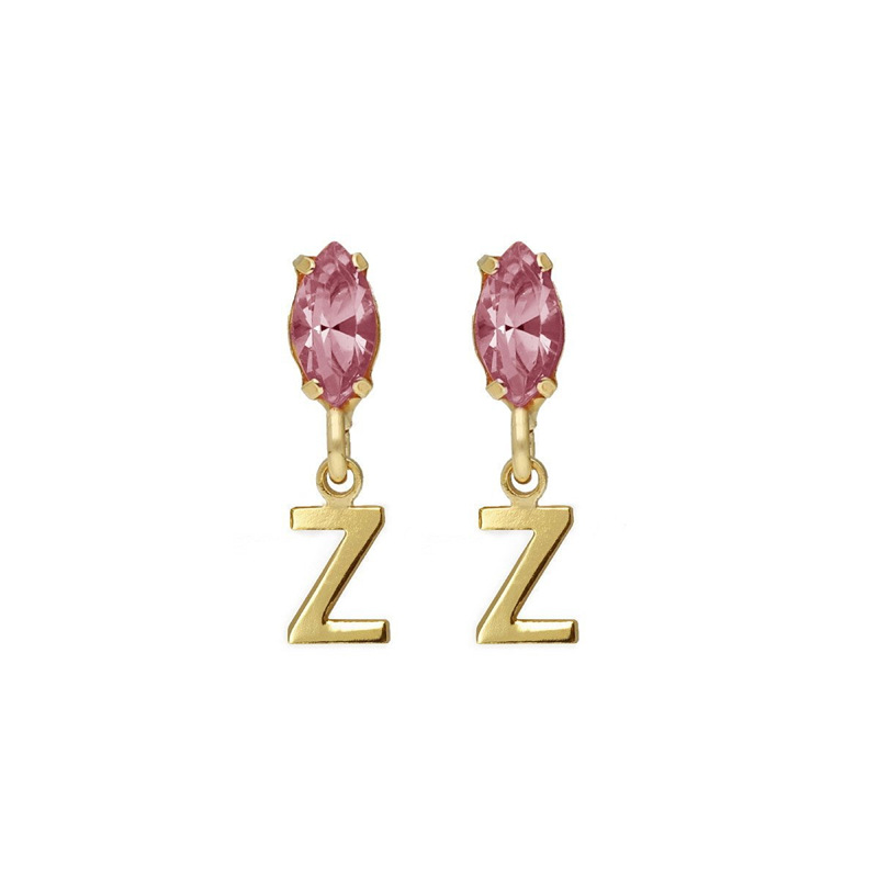 Fashion Letter Sterling Silver Earrings Plating Inlay Zircon 925 Silver Earrings