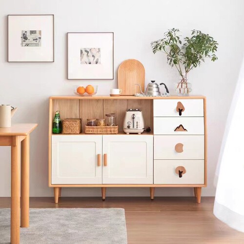 Nordic ins style children's room hook cute apple tree strawberry tree crescent mountain shaped solid wood coat hook no punching