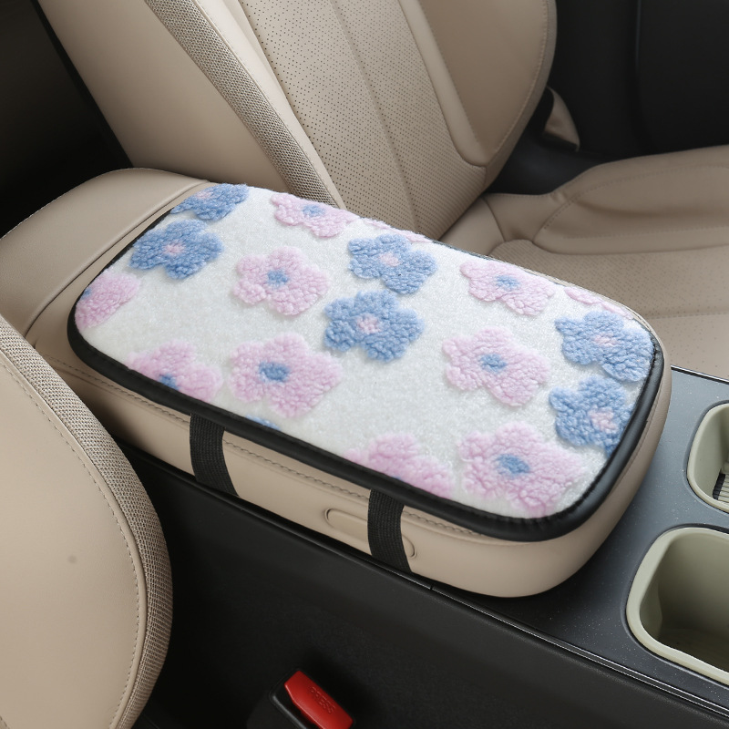 Armrest box pad – Fushou Winter Lambswool Car - purple