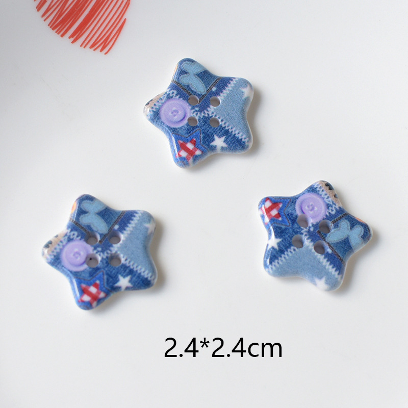 新款可爱五角星纽扣发饰手机壳挂件diy饰品配件材料批发pj1807|undefined