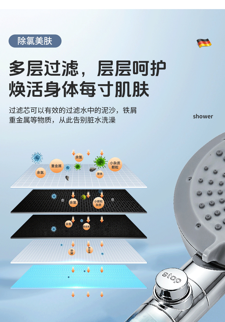 Pressurized shower head, household bathroom water heater, bath, rain shower, bathroom heater, shower head, shower head set undefined