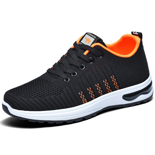 Men's mesh breathable sports shoes Korean style student fly woven trendy shoes fashionable casual running shoes breathable travel shoes