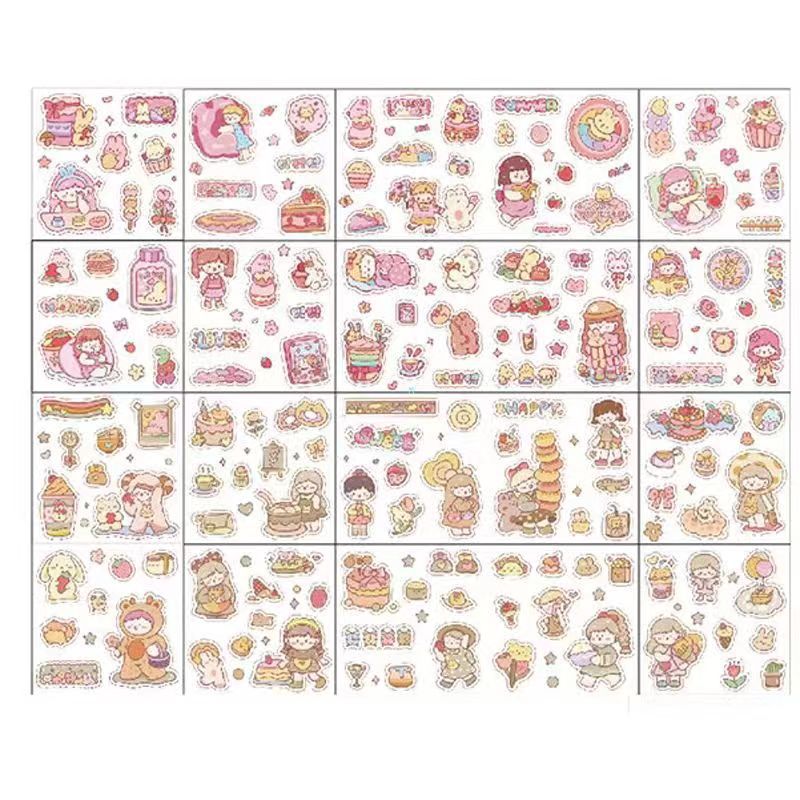 Diario pegatinas diario libro niña niños pegatinas traje Gu Ka impermeable lindo material de la historieta transparente al por mayor