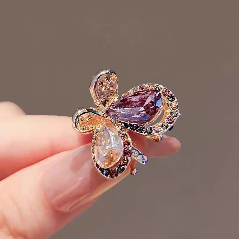 New Purple Bow Small Grab Clip Niche High-end Women's Jewelry Banquet Dress Accessories