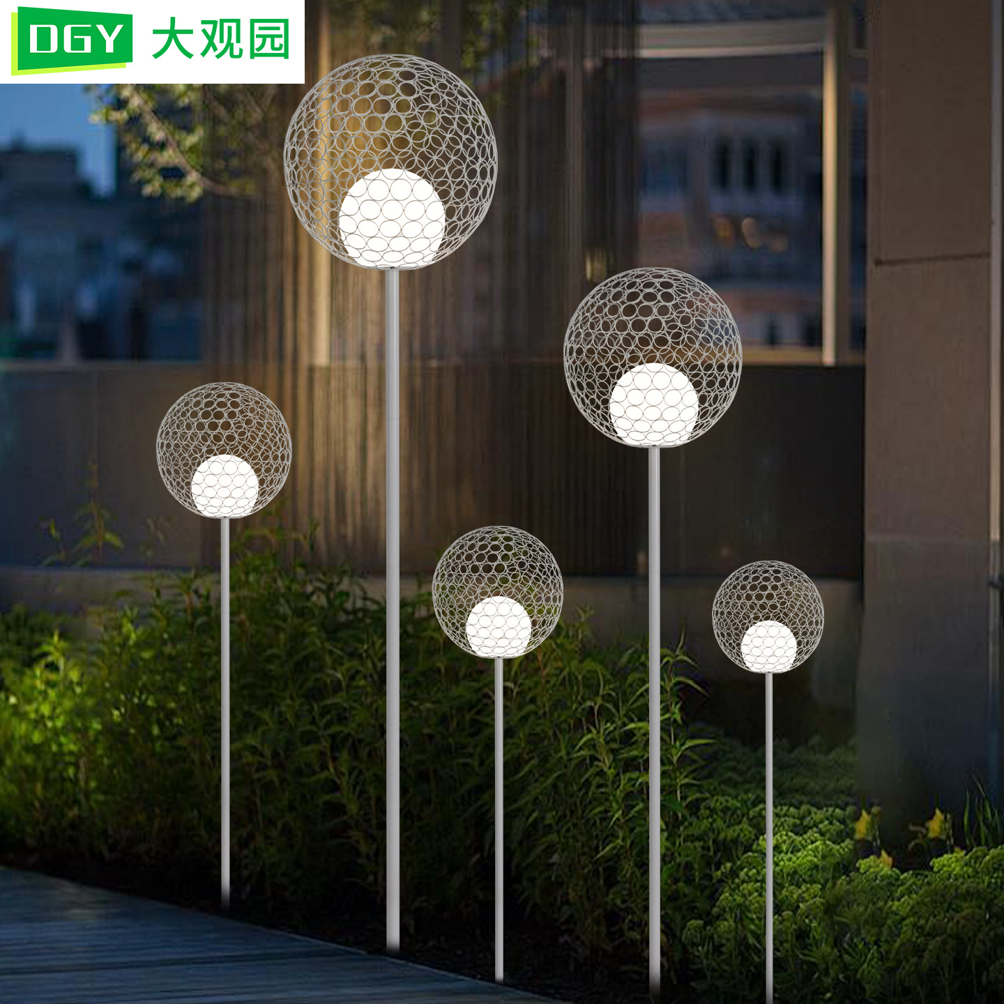 Luz de césped al aire libre escénica parque bola diente de león lámpara villa jardín decoración paisaje led lámpara 378L