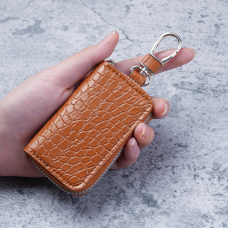 New Style Men's Crocodile Pattern Car Key Bag European and American Style Business Zipper Keychain Waist Hanging Key Bag for Men New Style Men's Crocodile Pattern Car Key Bag European and American Style Business Zipper Keychain Waist Hanging Key Bag for Men