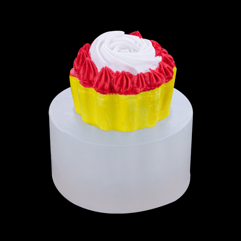 Simulación tridimensional pequeño pastel molde de silicona DIY epoxi arcilla yeso aromaterapia vela hecha a mano jabón fabricación Accesorios
