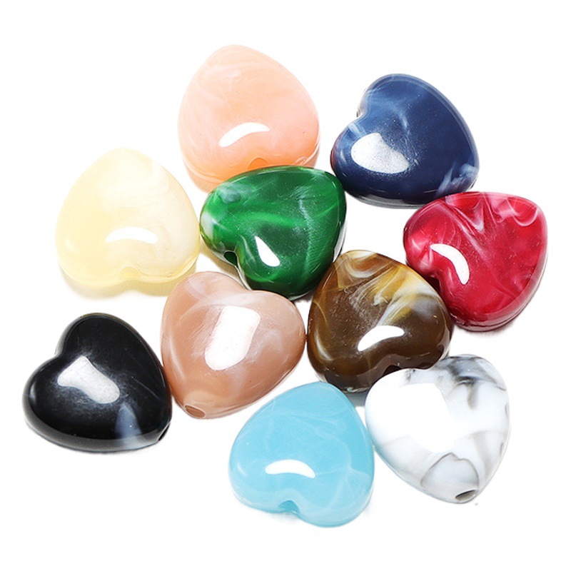 Vintage acrílico 14x14mm agujero recto amor cuentas broche pendientes pulsera DIY colgante accesorios de la joyería