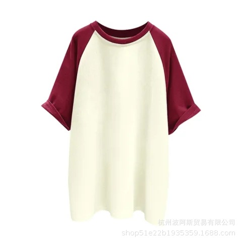 200g short-sleeved wine red apricot