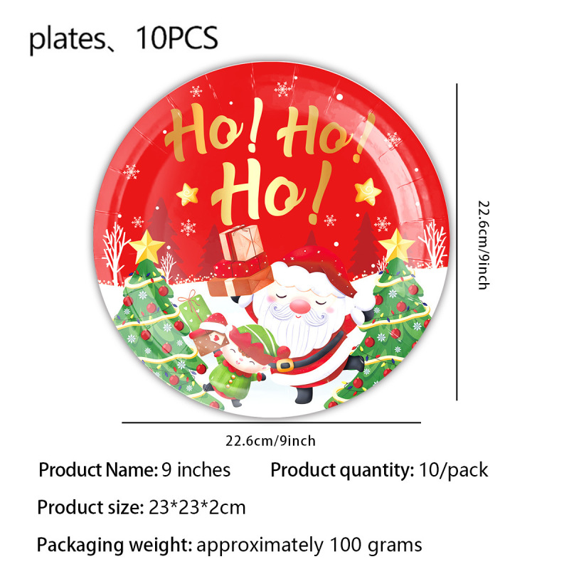 赤いクリスマスをテーマにしたパーティー サンタクロース トナカイ 食器 紙皿 紙コップ テーブルクロス フラッグ ペーパータオル用品|undefined