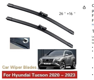 Suitable for Hyundai Tucson Wiper Hyundai Tucson 2020-2023 Wiper 26+16 Wiper Blade (Wiper) - hyundai-tucson-2020-2023-2616