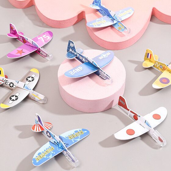 Mini foam plane DIY color children's toys aviation model kindergarten small gift outdoor toys wholesale