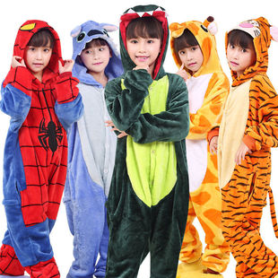 [40,000 People Collection] Children's Animal One-Piece Pajamas Dinosaur Pajamas Kidsren's Boys Cartoon Spider-Man Spring