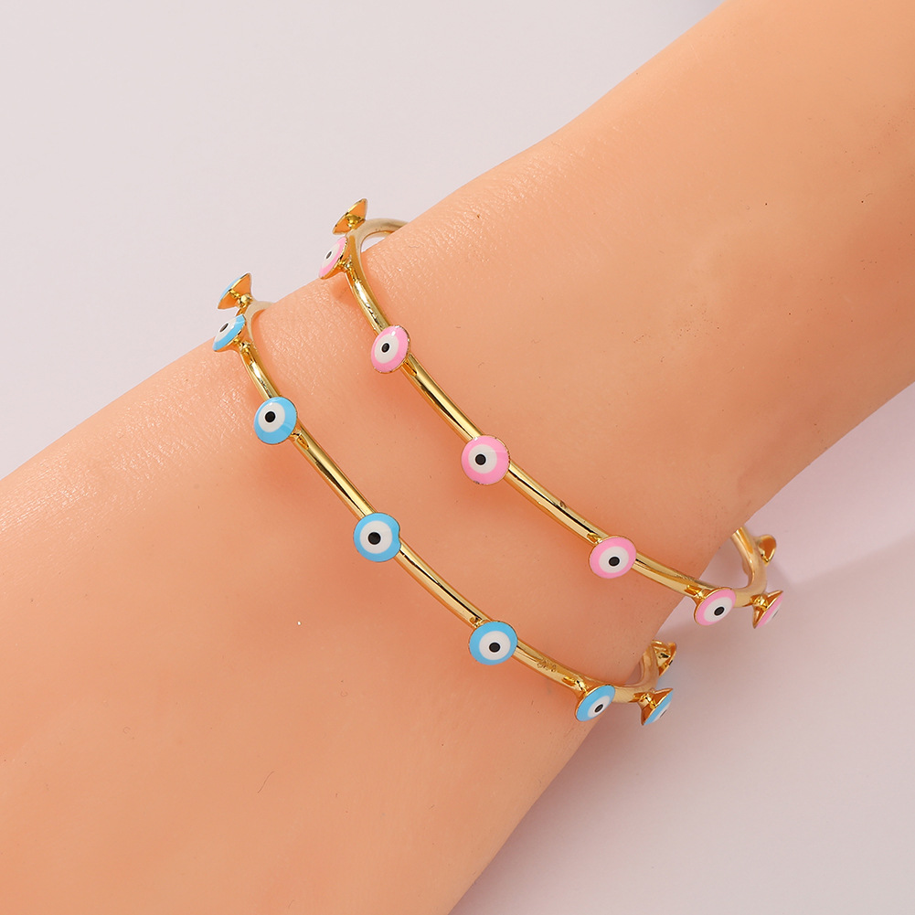 Fashion Devilu0027S Eye Copper Gold Plated Bangle