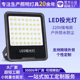 【加工定制】220V工程探照灯室外防水庭院照明灯大功率led投光灯