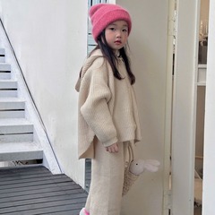 子供スーツクロスボーダー2025秋冬新作韓国風女の子セータースーツ子供シングルブレスト長袖セータースーツ