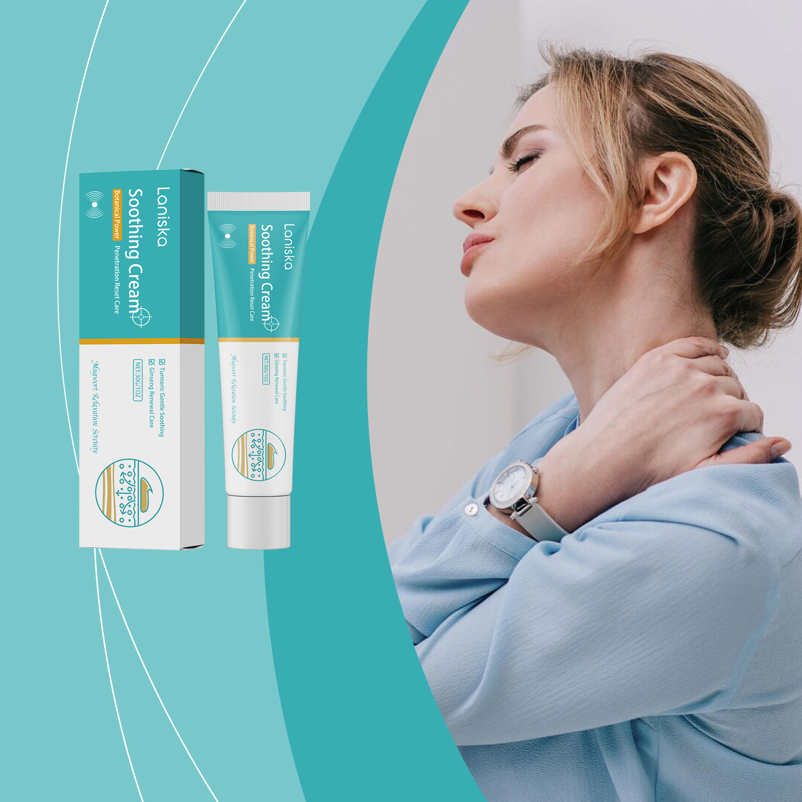 Laniska Shoulder Care Cream Shoulder and Neck Massage Care Cream Gentle Ingredients Nourishes and Cares for Comfort