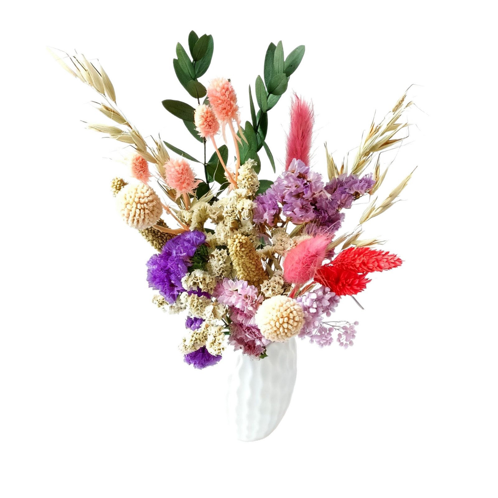 Bouquet de gypsophile séchée de 25 cm, grand format, inspiré des célébrités d'Internet, avec de vraies fleurs et une rose « Ne me perdez pas »._voghion.com