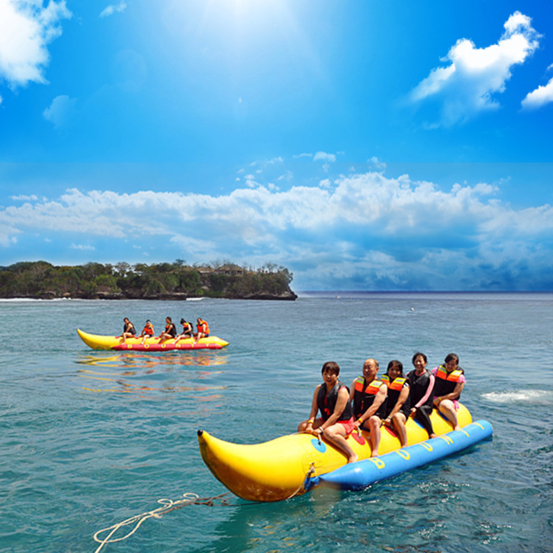 Manufacturers inflatable water banana boat sea motorboat surfing facilities flying fish 6 people sitting outdoor water toys