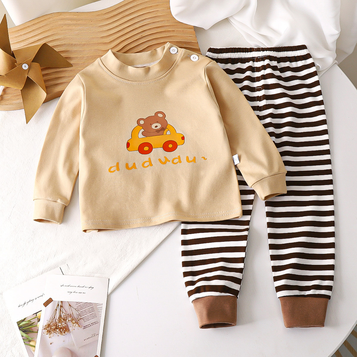 Children's Underwear suit Cotton Pajamas Girls' Baby's Autumn Clothes and Pants Cotton Boys' Home Clothes Children's Wear
