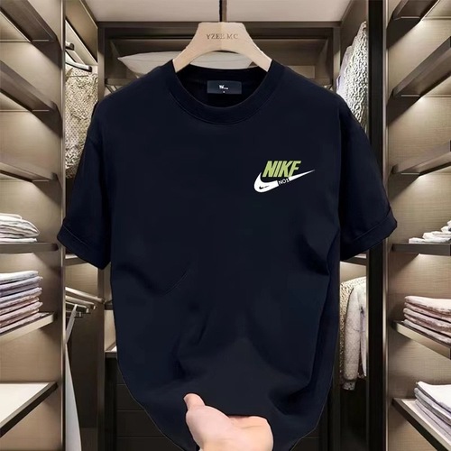 Men's Summer T-Shirt American Streetwear Couple Half-Shirt Loose Casual Base Shirt T Round Neck T-Shirt