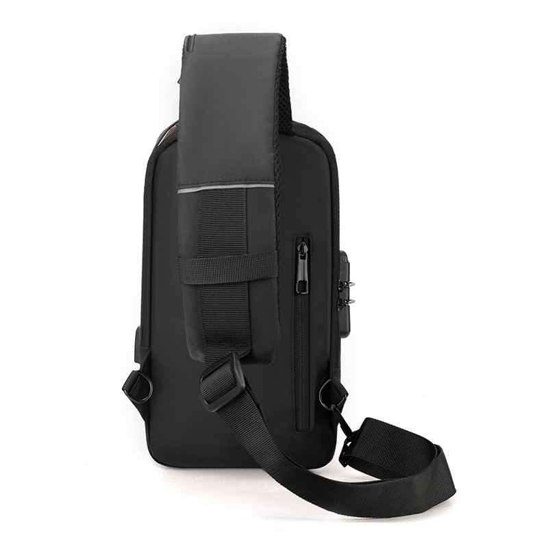 Bolso de pecho para hombre, bolso cruzado, mochila de gran capacidad, multifuncional, con bloqueo de contraseña, antirrobo, bolso para hombre con carga USB