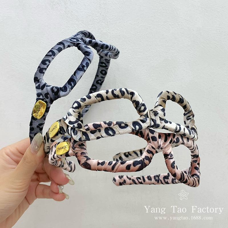 Corea del Sur Dongdaemun nuevo patrón de leopardo envuelto gafas de cabello en el diseño de estilo estilo de cabello de cabello joyas de cabello