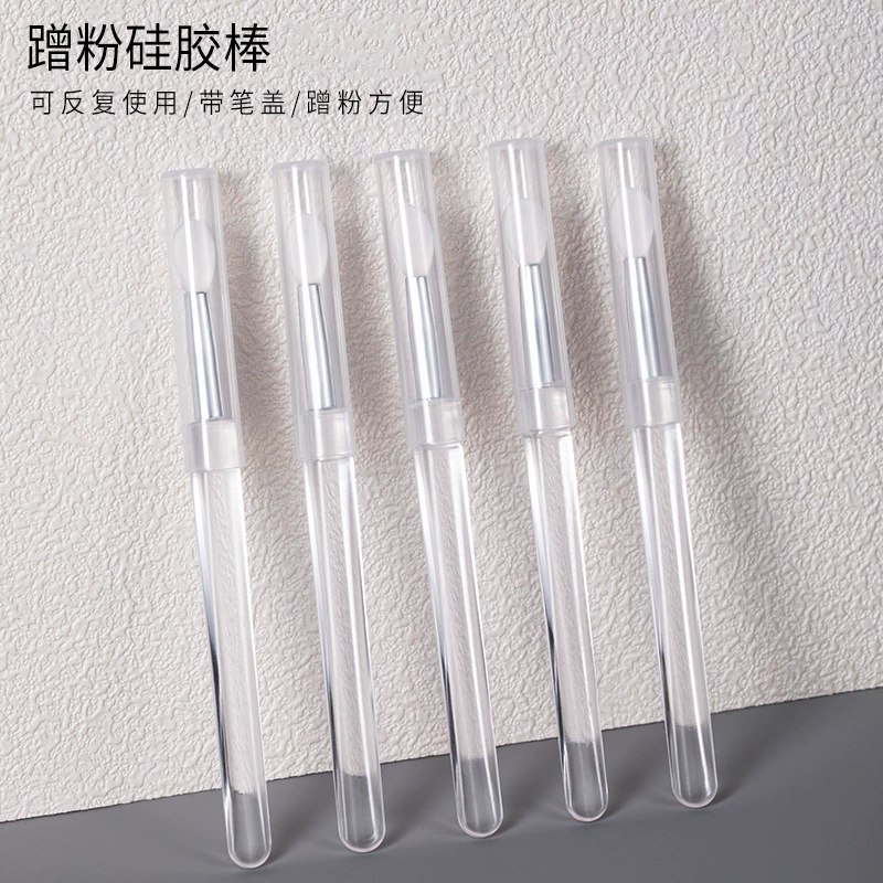 Transparent Silicone Glue Stick for Manicure — Reusable Pen-Cap Applicator for Nail Powder & Sequins