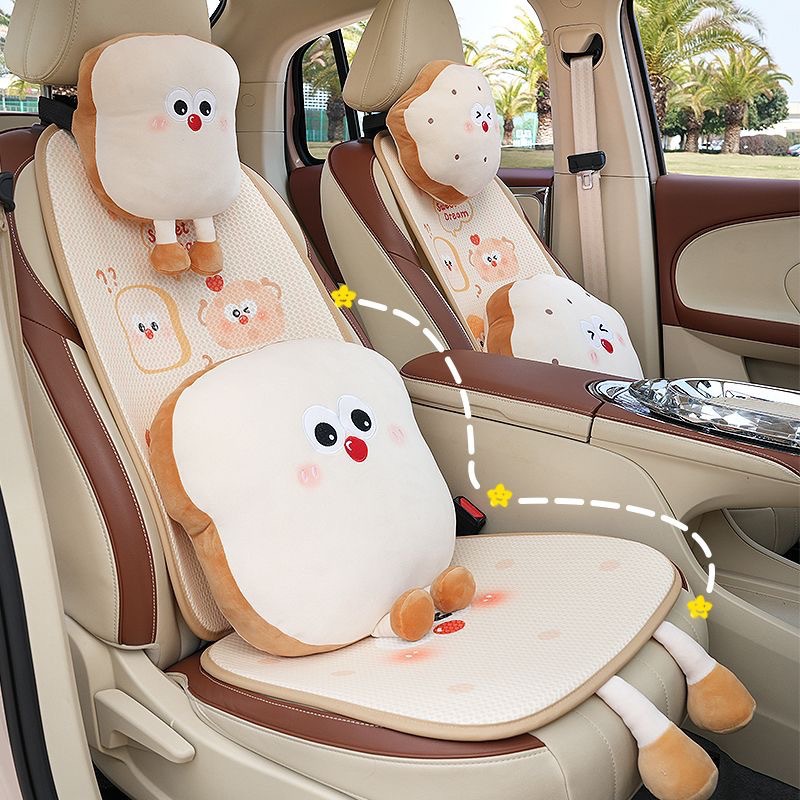Car Headrest, Cute Pillow, Neck Pillow, Cartoon Toast Bread Biscuit, Car Lumbar Support Decoration, All Year Round