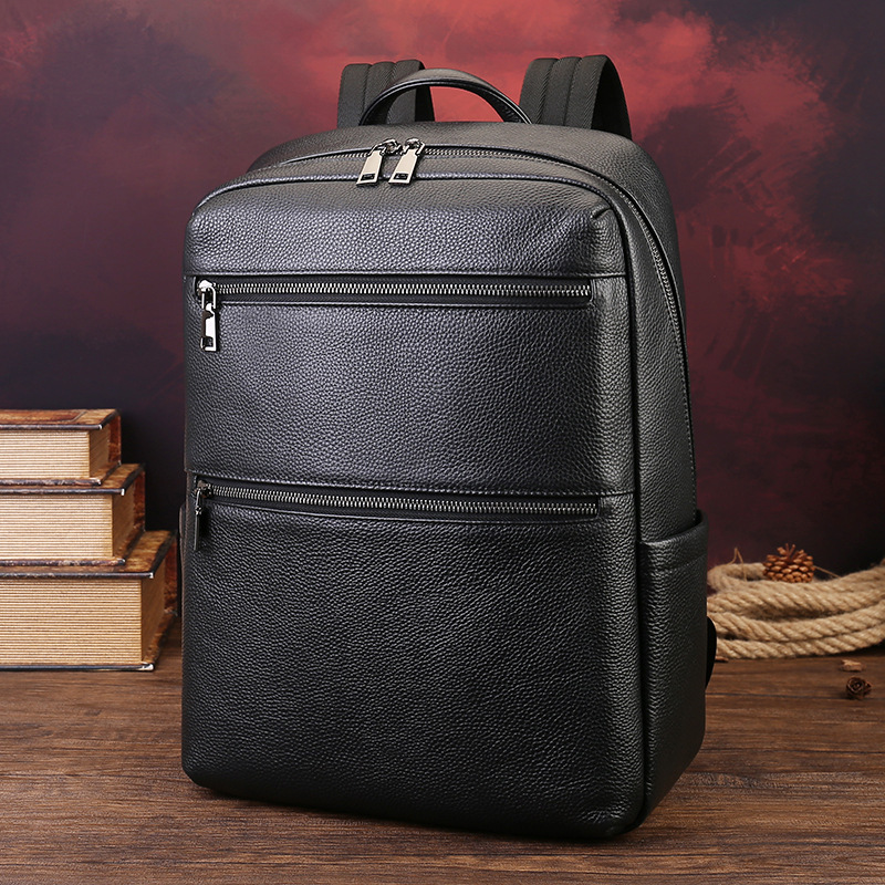 New Foreign Trade Model Genuine Leather Large-Capacity Men's Business Backpack 15inch Laptop Backpack for Business Trips