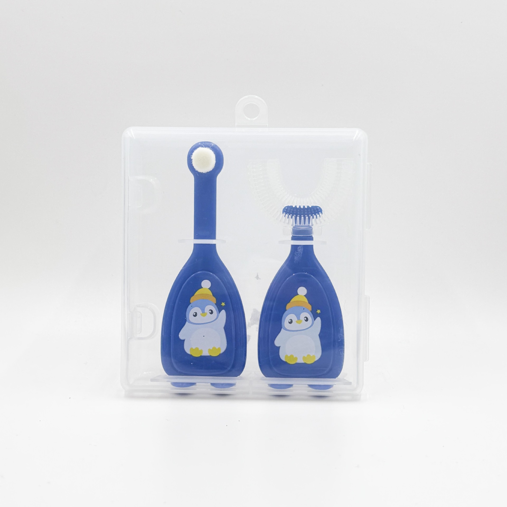 Nuevo cepillo de dientes manual infantil en forma de U cepillo de dientes de silicona bebé bucal limpieza oral conjunto de cepillo de dientes de diez mil cerdas