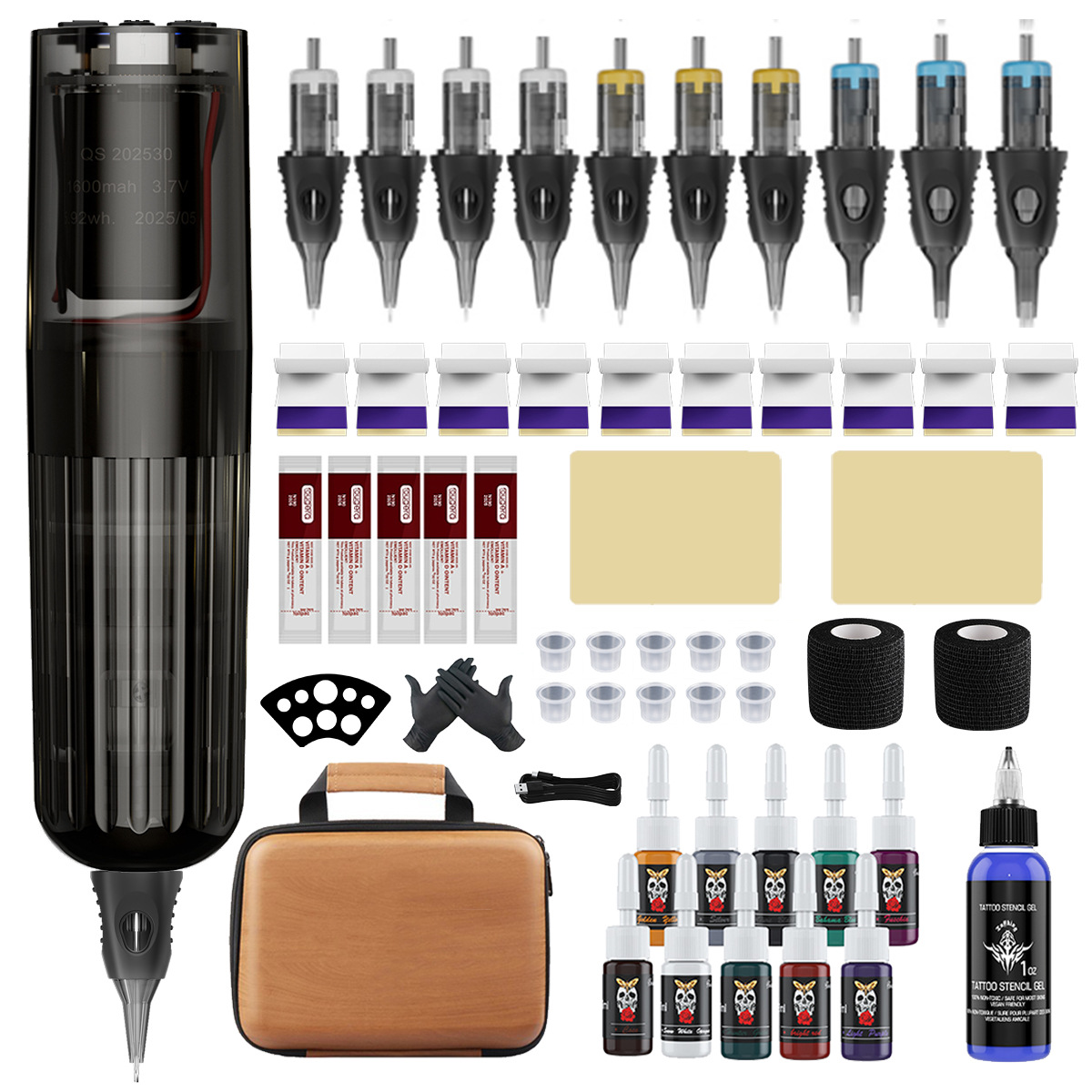 Corte transfronterizo, niebla, carcasa de bricolaje, máquina de tatuajes de bolígrafo de fuente de alimentación, máquina de tatuajes de motor, patrón de personalidad, bolígrafo de tatuajes de venta caliente