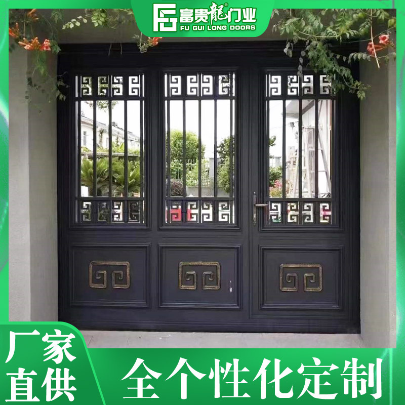Aluminum Alloy courtyard password lock gate community floor entrance gate country yard fence aluminum art gate