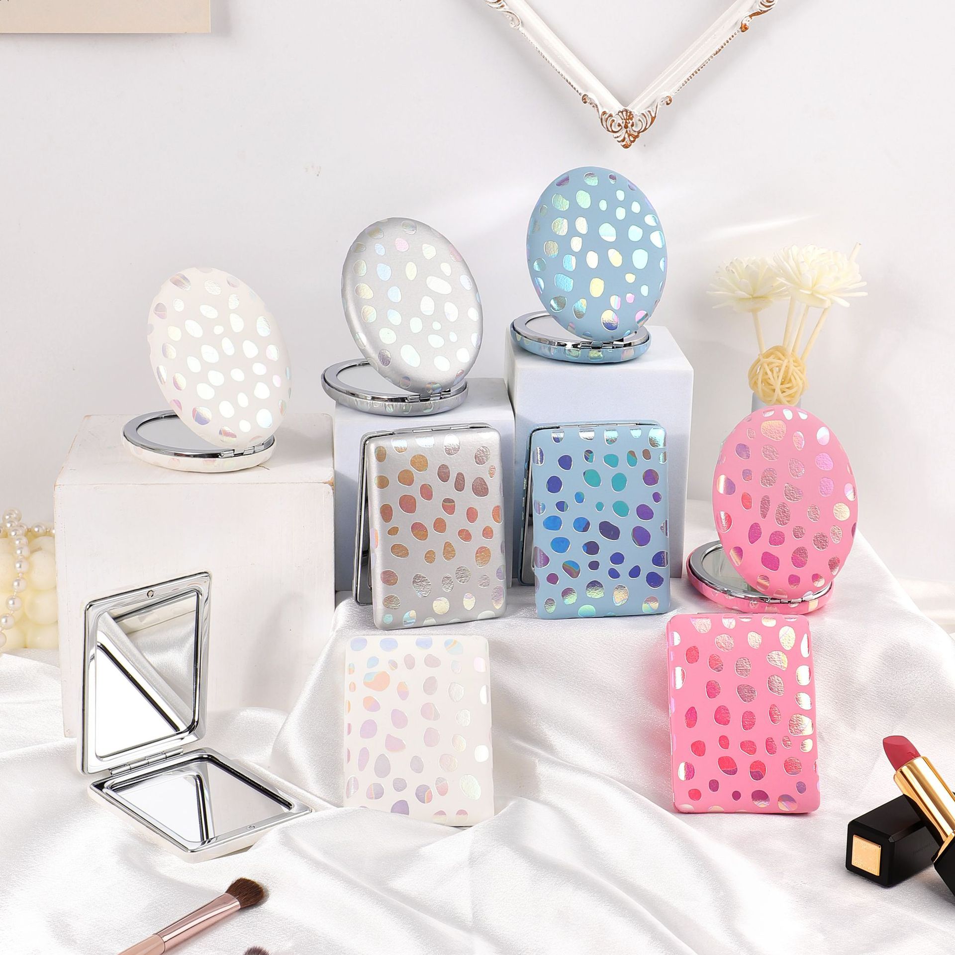 Espejo de pan macarón espejo de doble cara espejo HD para dibujar regalos de cuero personalizados regalos personalizados