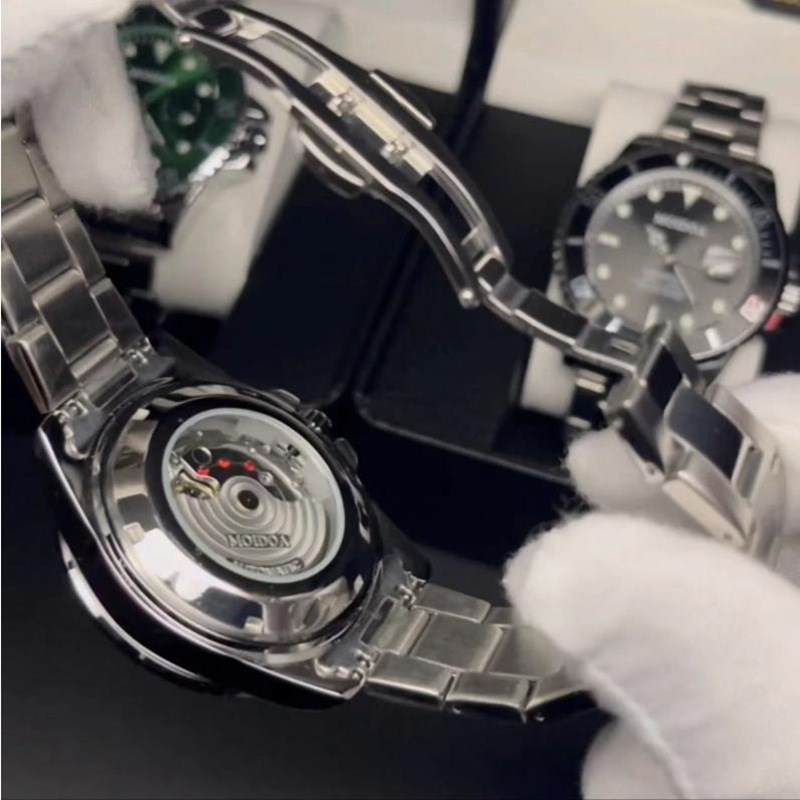Nouvelle montre de vente chaude vert eau fantôme Double face boucle papillon creux Tourbillon montre hommes nuit lueur calendrier marée montre étanche_voghion.com