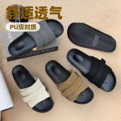 2025 新しい夏の革ベルクロメンズサンダルカジュアル多用途スリッパ家庭用屋外スリッパ卸売