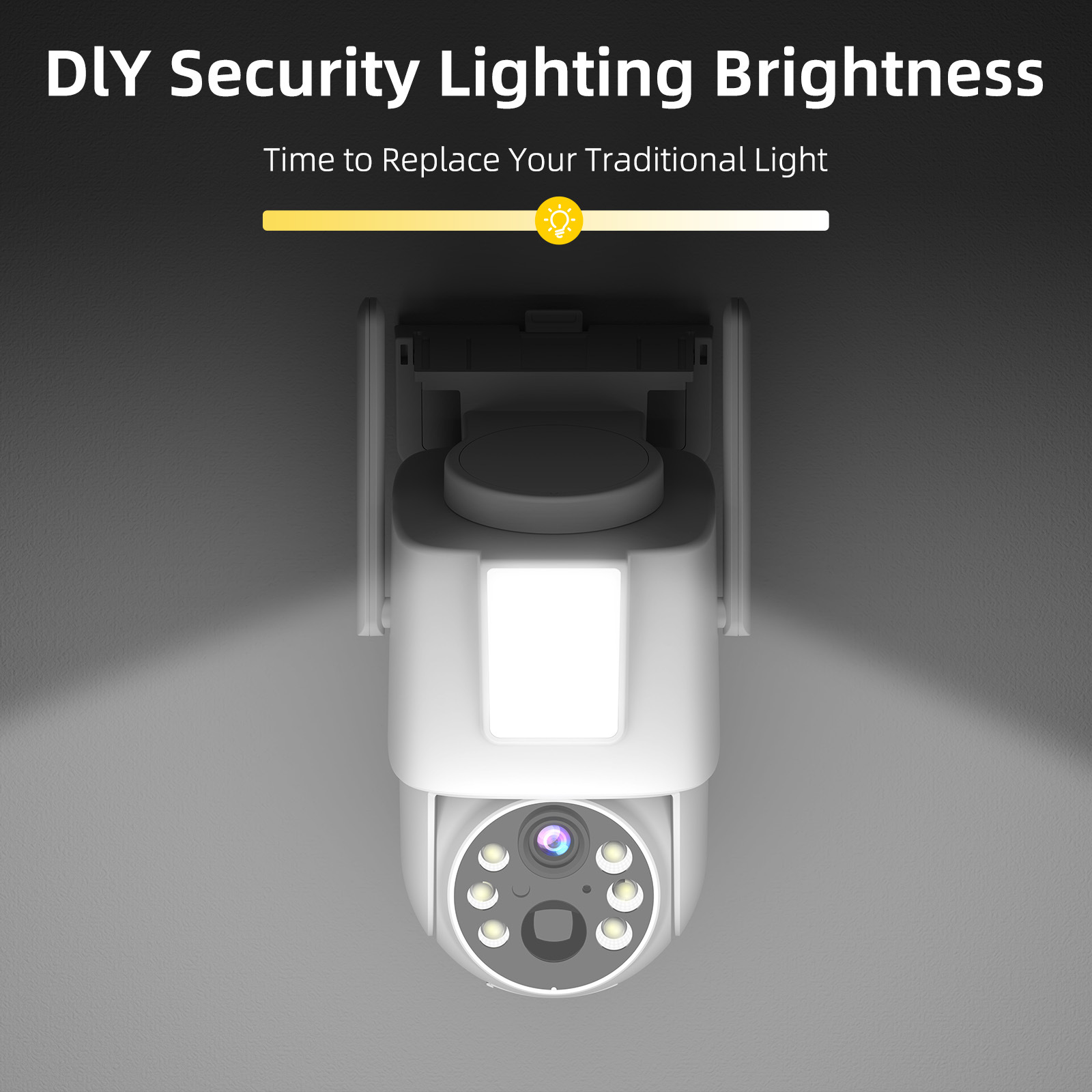 Fábrica de origen Cámara de reflector inteligente Luz blanca fuerte Comercio exterior Nuevo producto transfronterizo Monitor de luz solar para jardín