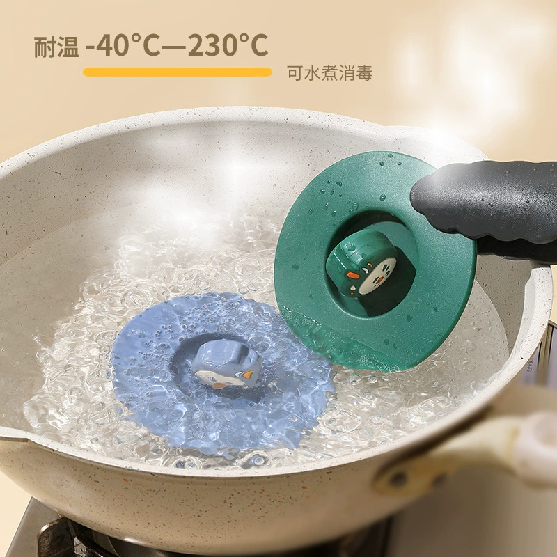 Cartoon silicone hermetic glass cover, glass handle